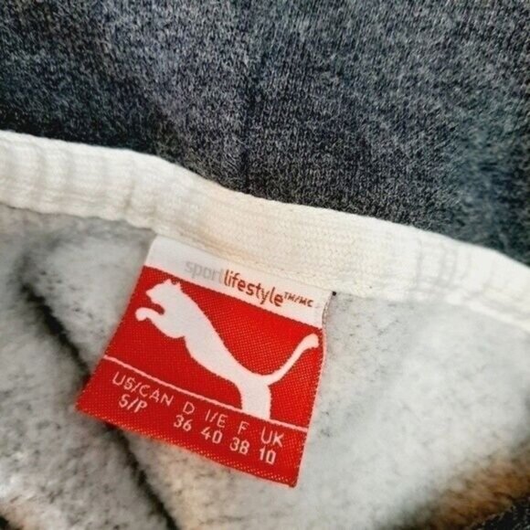 PUMA Sweatshirt Hoodie Grey w/ Velvet Logo Sz S - Picture 6 of 8